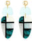 LILIE&WHITE Ohrringe Damen Ohrhänger – Elegantes Harzdesign in Blau-Grün mit geometrischem Muster – Moderner Modeschmuck für jeden Anlass