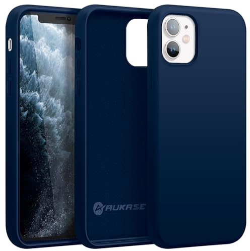 AUKASE Silikon Case für iPhone 11 Hülle (6.1), Premium Silikon Handyhülle, weichem Mikrofaser-Innenfutter stoßfestes,erhöhter Rand für Bildschirm & Kamera Kompatibel mit iPhone 11 (Blau Dark)