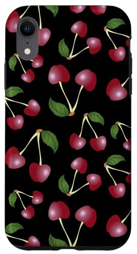 iPhone XR Fruity Cherries Pattern / Black and Cherry Phone Case