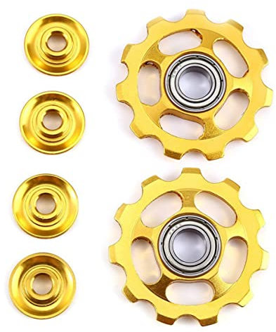Yardwe 2st Riemenscheibe Schaltwerkverlängerung Aluminium Fahrrad Schaltwerkscheibe Mtb Umwerfer Radlager Schaltröllchen Gelb Räder Mountainbike Schaltwerk Rolle Gürtel 11t Teil