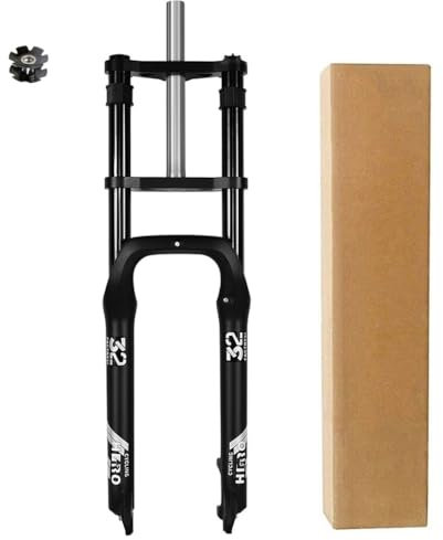 Schnee/Strand Fahrrad Gabel 20 26 Zoll Doppel Schulter Hydraulische Feder Aluminium Legierung Fahrrad Gabel QR 9x135mm Scheibenbremse Federweg 160mm for 4,0 Fett Reifen (Size : 20 inch)