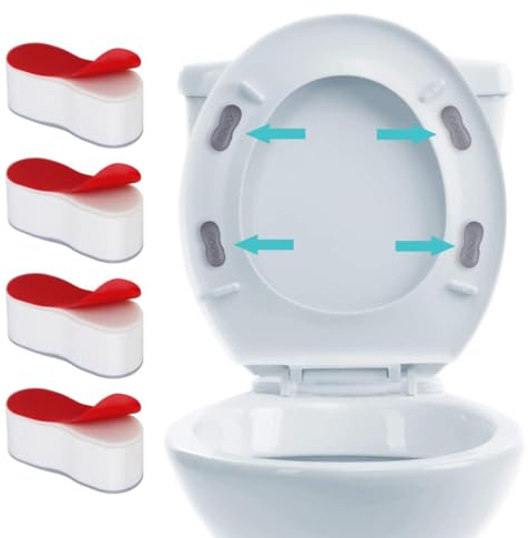 JTKREW 4 Pezzi Cuscino per Sedile WC, Cuscino in Plastica per Sedile WC, Cuscino Universale per Sedile WC, Cuscino Insonorizzante per Sedile WC