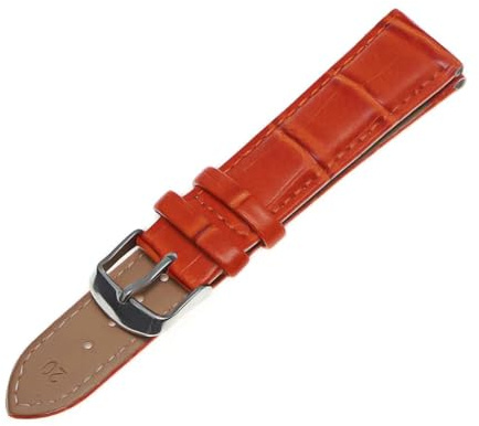 PUCHEN Buntes Leder-Uhrenarmband, 12mm – 22mm, Ersatzarmband für Herren und Damen, Uhrenzubehör, Orange, 14mm