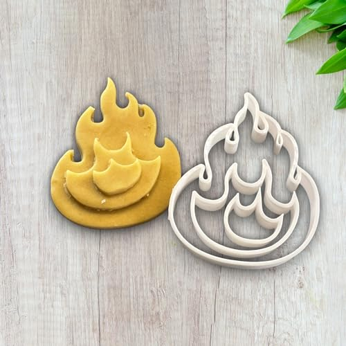ELACE Ausstechform mit 3 Flammen, für Kinder, verschiedene Formen für Kekse, Kuchen, Dekorationen – ideal zum Backen, Basteln, Kinder, Maße: 9 x 12 x 1,5 cm