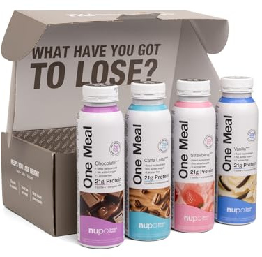 NUPO Ready To Drink TASTER PACK I Meal Replacement Shakes I 4 Flavours I Low Calorie & Lactose free