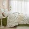 Luofanfei Renforce Bettwäsche Baumwolle 135x200 Grün Weiß Bunt Blumen Sommer Bettwäsche Set Pflanzen Frühling Blätter Floral Bettbezug Einzelbett und 1 Kissenbezug 80x80 cm Weich und Bügelfrei