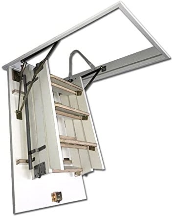 Attic Stairs Wooden Folding Ladder Loft Stair Pulldown Retractable Attic Stairs Home Indoor Stretch Ladder Compartment Folding Lift Retractable (70 * 120 Cm Hole)