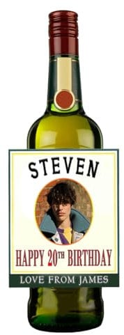 Photo Personalised Bottle Label Sticker for Jameson Irish Whiskey Birthday Xmas Anniversary