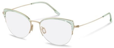 Rodenstock Brille mit Sehstärke in Hellgrün & Gold für Damen optional mit Sonnenbrillentönung oder Blaulichtfilter, Schmetterling, gefertigt aus Beta-Titan, Modell: R7139 (inklusive Brillenetui)