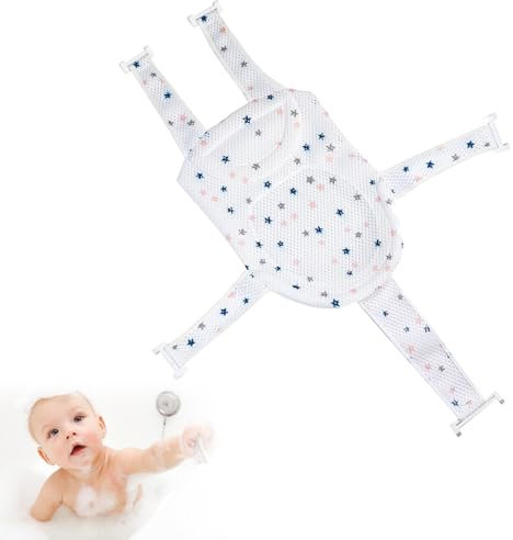 Baby Bath Net & Seat Support - Adjustable Bathtub Cushion for Newborns to 2 Years
