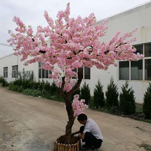 GEJLELDS Árbol de Cerezo Artificial de Flores de Melocotón Simulación de Plantas Grandes Árbol de Deseos de Simulación Rosa Plantas Artificiales para Interiores y Exteriores,1x0.6m