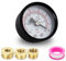 Innfeeltech 1 pz 40 mm Manometro per vuoto BSP 1/8“ -1~0 Bar -14~0 Psi con 3 pezzi boccola 1/8” a 1/4“, 1/8” a 3/8“ e 1/8” a 1/2” e un nastro di teflon, assiale