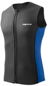 rockible Unisex Neoprenanzug Oberteil, Neoprenanzug Top Neopren Tauchen Shorts für Herren Damen, Neoprenanzug Weste Front Zip Ärmellose Nassanzug, Tauchweste Ärmellos für Schnorcheln, Wassersport, XL