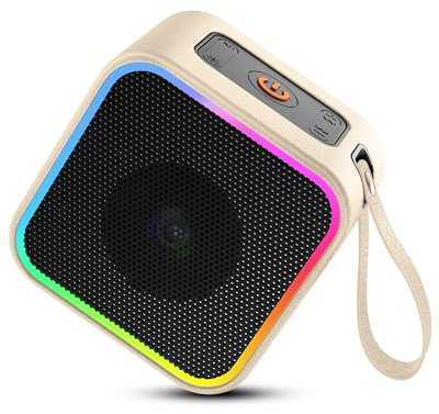 Enceinte Bluetooth portable, Haut Parleur Puissant Bluetooth 5.3, Autonomie 10H, haut parleur bluetooth Microphone Intégré, Lumière LED, avec Bass Puissantes, pour la Maison, Le Jardin, Soirées, black