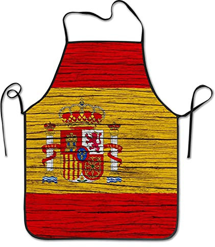 Delantal Cocina Textura De Madera De España Bandera Española Delantal Chef Adjustable Chef Delantal Profesional Delantal Para Restaurante Cocina Hombre