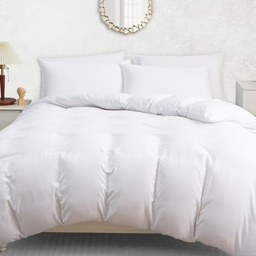 Pamposh Super King Duvet Set - Pre-Washed Microfibre Bedding Set for Added Softness & Comfort - Lightweight Premium Quilt Cover Set for All Seasons With Zipper Closure