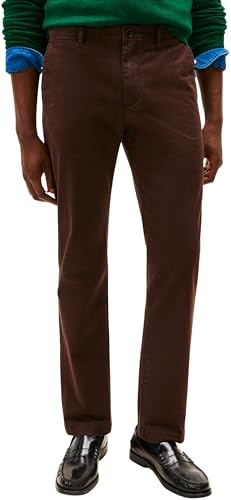 Tommy Hilfiger Herren Chino Hose Core Denton Essential Twill Straight Fit, Braun (Dark Brown), 32W/36L