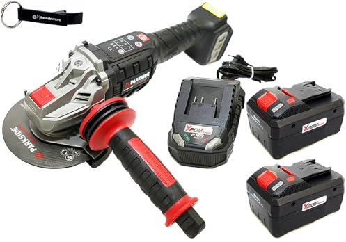 HEADNMORE® Bundle Parkside Performance AP 20 Li AP 20 Li - Amoladora angular con batería (2 pilas de 8 Ah, incluye llavero)