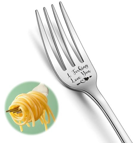 Stainless Steel Engraved Fork,Forking Love You Funny Engraved Forks,Personalized Letter Dinner,Unique Carving Best Gifts for Christmas, Valentine's Day, Birthday