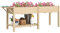 Outsunny Letto per Orto Rialzato con 2 Aree di Piantagione, Tavolino Laterale, Ripiano Porta Attrezzi Rimovibile e 8 Fori di Drenaggio, Fioriera Rialzata da Esterno in Abete, 207x59x78 cm, Color Legno