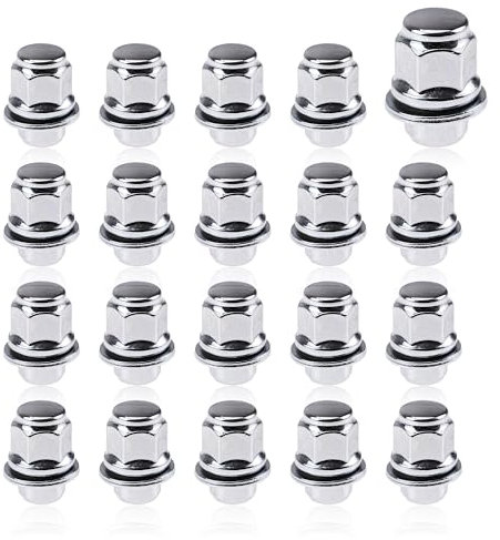 20Pcs M12 x 1.5 Wheel Nuts Set Compatible for Jaguar F-Type, S-Type, X-Type, XF Series, XJ X350/X351/X358, XK/XKR Series Replace# C2C35294 M12 x 1.5 Locking Wheel Lug Nuts