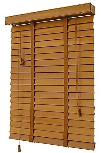 Natural Solid Wood Horizontal Venetian Blinds for Windows and Doors Light Filtering Wooden Window Blinds 20 * 24in Ideal for French Doors Customizable Size Easy Installation