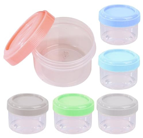 Récipient à vinaigrette | 6 pots à sauce avec couvercles | Petit récipient de rangement alimentaire | Accessoires de cuisine pour épices, sauces, noix, desserts, condiments