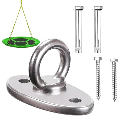 Gancio da soffitto per carichi pesanti, M8, gancio per altalena, per soffitto in cemento, per amaca e hardware ovale, in acciaio inox 304, gancio da parete, per poltrona sospesa, per yoga, sacco da