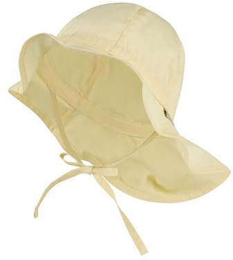 Sterntaler Sonnenhut einfarbig – Sonnenhut aus Bio-UV-Popeline mit Bindeband, Größenregulierung und Nackenschutz, UV-Schutz 50+