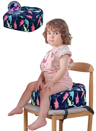 Babelio Ergonomische Sitzerhöhung Stuhl Kind, Fördert Gute Haltung | Kleinkindersitzerhöhung für den Esstisch, Abnehmbarer und Waschbarer Bezug, Wasserdichte Schicht, Tragbare