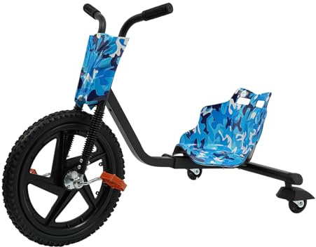 Drift Trike, Verstellbares Drifting Scooter KinderfahrräDer Drifter Dreirad Rutscher Tragfähigkeit 80kg für Kinder unter 6 Jahren (Blau+Schwarz+Camouflage)