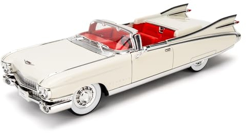 TGRCM-CZ 1/24 Cadillac Eldorado Biarritz Serie Modellauto, Zinklegierung Zurückziehen Fahrzeuge Modellauto mit Klang und Licht für Sammler & Kinder 3 Jahre alt Geburtstagsgeschenk (weiß)