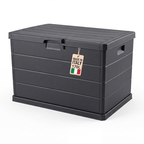 BigDean Coffre de jardin robuste - Étanche - 78 x 55 x 52 cm - Verrouillable - Fabriqué en Europe