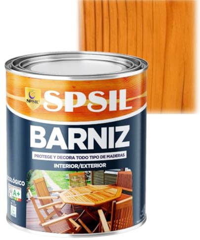 SPSIL Barniz Madera y Pintura para Madera Pino Tea 750ml, Lasur Protector con Secado Rápido y Alta Durabilidad, Ideal para Uso Interior y Exterior en Todo Tipo de Superficies de Madera
