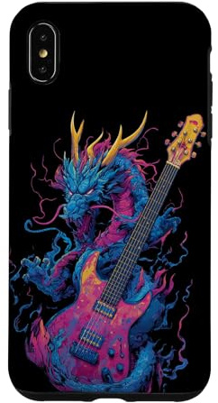 Dragon coloré avec Guitare Cool pour Un Look à Bascule Coque pour iPhone XS Max
