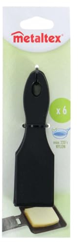 Metaltex 256012 Spatule raclette Futura Nylon Lot de 6, Noir