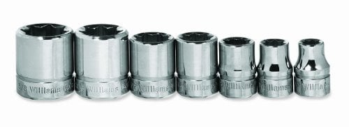 Williams JHWWSBD-7RC SuperTorque 7-Piece 3/8-Inch Drive 8 Point Socket Set Lobular Openings Chamfered Ends High Polish Chrome Finish