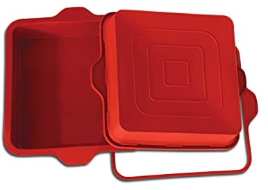 Silikomart SFT306 Molde de Silicona Cuadrado, Color Terracota 228 x 228 H 50 mm
