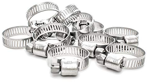 Pisces 10 Pack - 16-25mm Stainless Jubilee Clips to Fit 20mm Hose