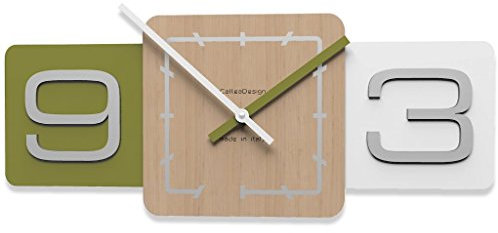 CalleaDesign - Wanduhr Sixty, Olivgrun