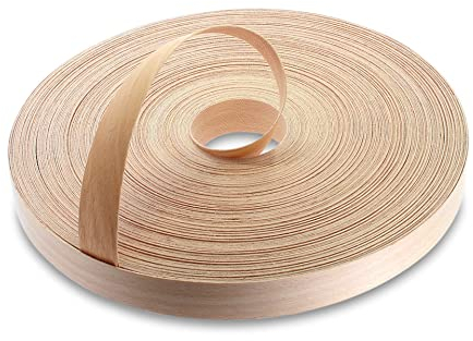 WoodPress® 22mm Real Beech Edging Tape - 50m Iron On Edging Strip - Pre-Glued Edge Banding for DIY Application - Wood Trim Edging Tape for Desk, Cabinet, Door - Edging Strip for Furniture Restoration