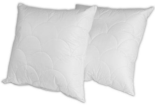 Merino-Betten Hochwertiges Kopfkissen 40x40 Set | Schlafkissen | Innenkissen mit verstepptem Bezug | Serie Wolke