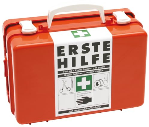 Dönges Erste-Hilfe-Verbandskasten nach DIN 13157 | Kleiner Betriebsverbandskasten mit praktischer Wandhalterung | Notfallkoffer geeignet für den Betrieb, die Werkstatt oder den Haushalt