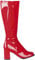 Boland 46264 - Stiefel Retro, Rot, langer Schaft, Synthetik, Blockabsatz 8 cm, Reisverschluss, Spacy, Schlager, cooler Look, Karneval, Halloween, Fasching, Mottoparty, Theater, Accessoire
