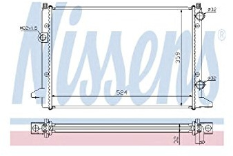 NISSENS Kühler Motorkühlung Kühler Wasserkühler Motorkühler Netzbreite 378mm Netzlänge 524mm Netztiefe 34mm 65253