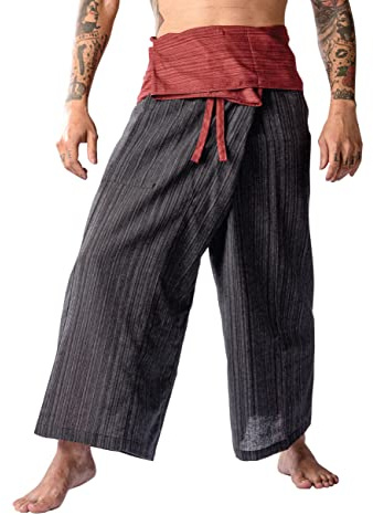 2 tono pescatore tailandese pantaloni Yoga pantaloni cotone dimensioni gratis