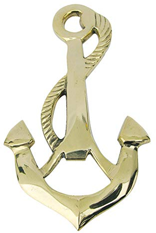 Flaschenöffner Anker Messing poliert 12,5cm maritim dekorativ