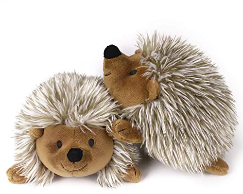 Pawaboo Plüschspielzeug für Hunde, 2 Stück Igel Plüsch Hundespielzeug Interaktiv Hundspielzeug mit Quietscher, Ungiftig Weich Robust für Hunde Katzen Beißen Spielen Training, M Size für kleine Hunde