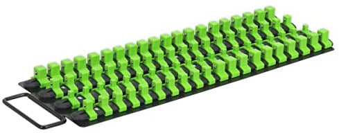 Sealey Ak27051Hv Socket Rail Tray Hi-Vis Green 1/4in, 3/8in & 1/2in Sq Drive