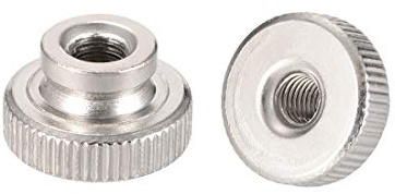 uxcell Knurled Thumb Nuts, M5 Round Knobs with Collar, Nickel Plating, Pack of 20
